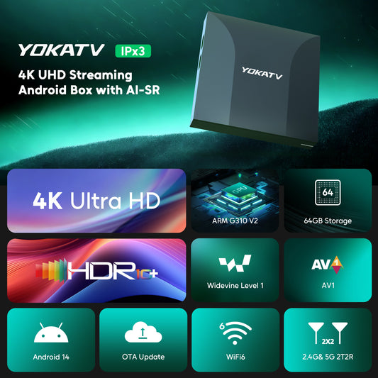 MECOOL YOKATV IPX3 Android 14 IPTV Box